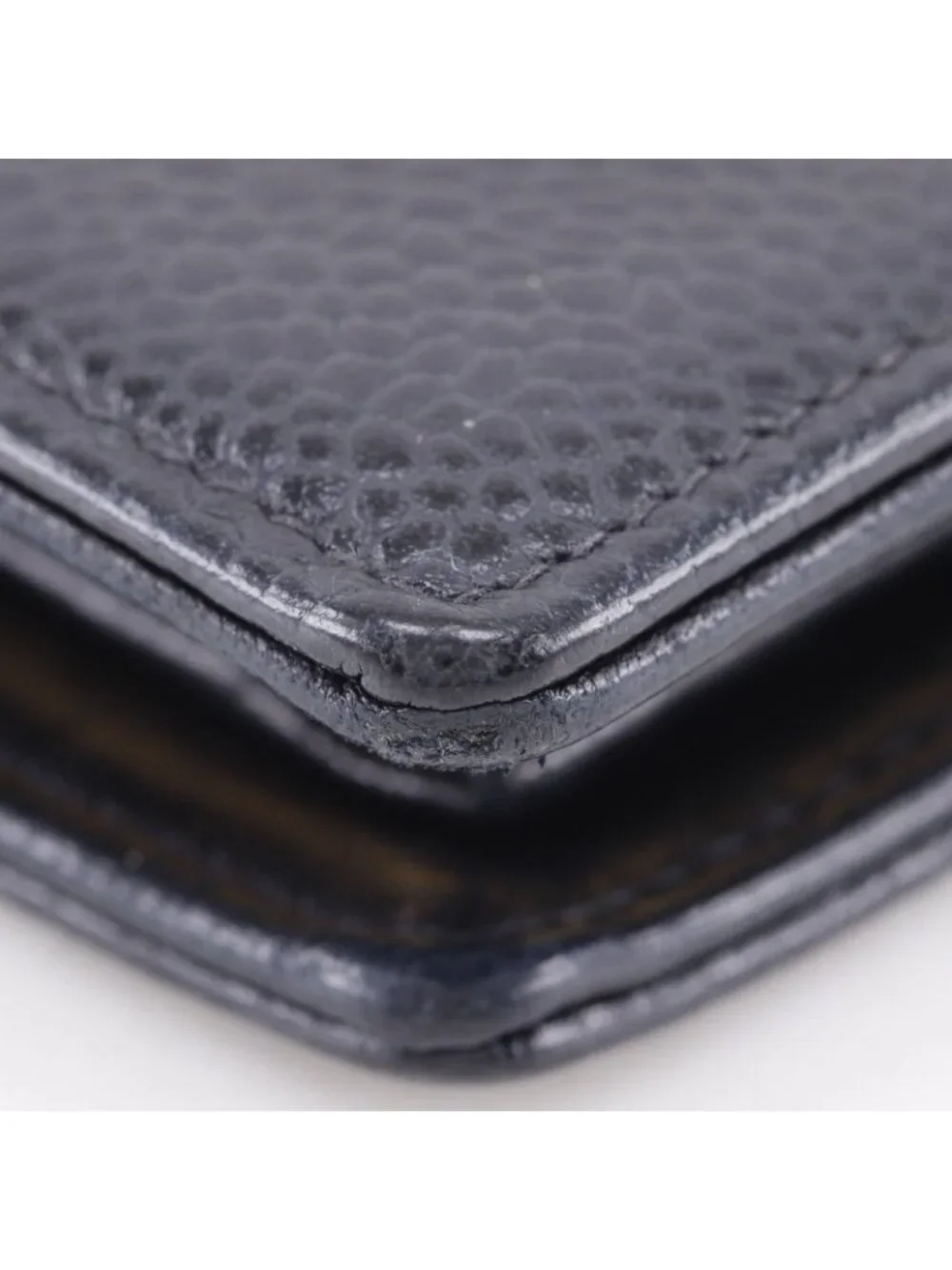 Chanel CC Logo Caviar Leather Black Wallet